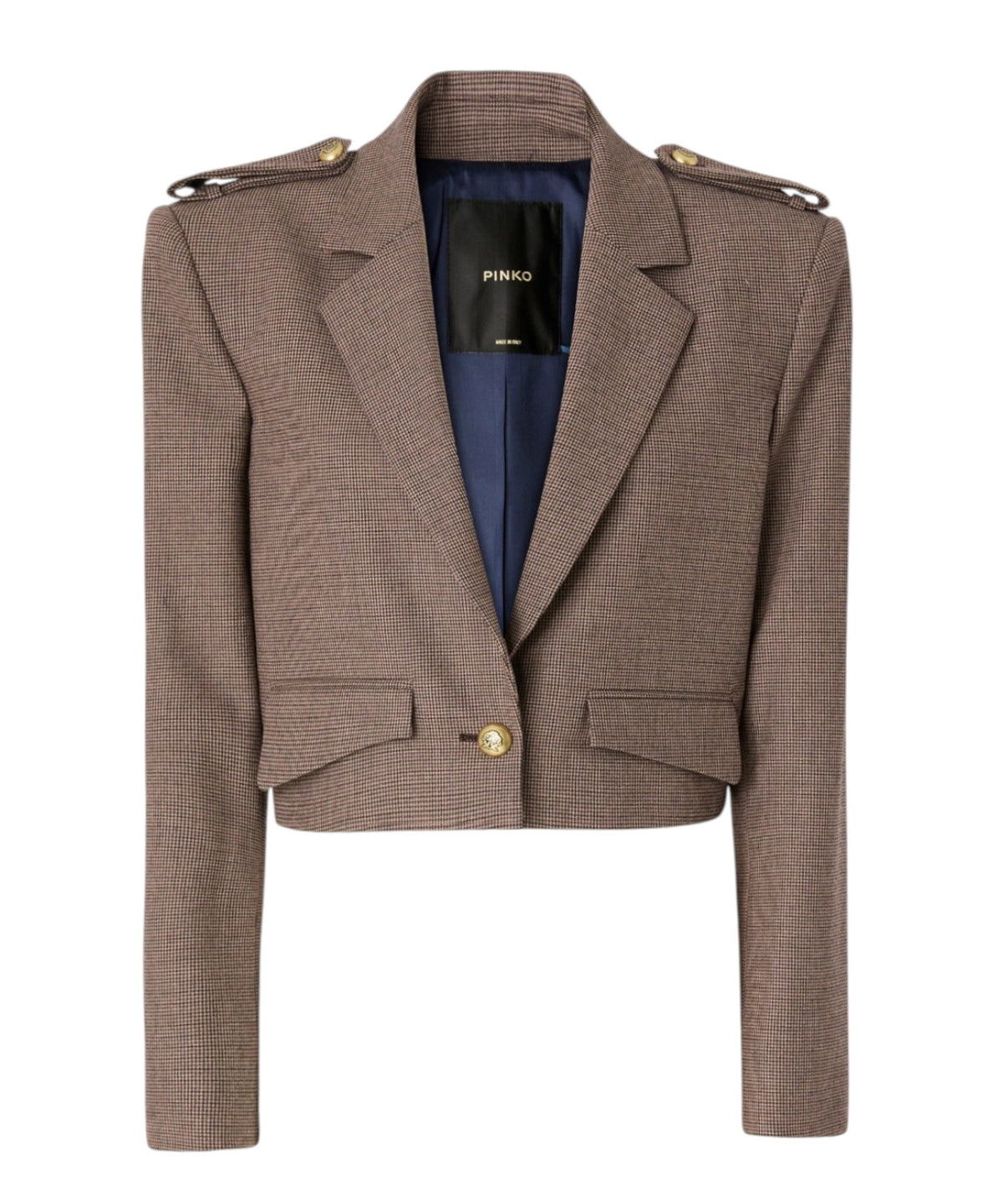 Giacca cropped Pinko in misto lana pied-de-poule