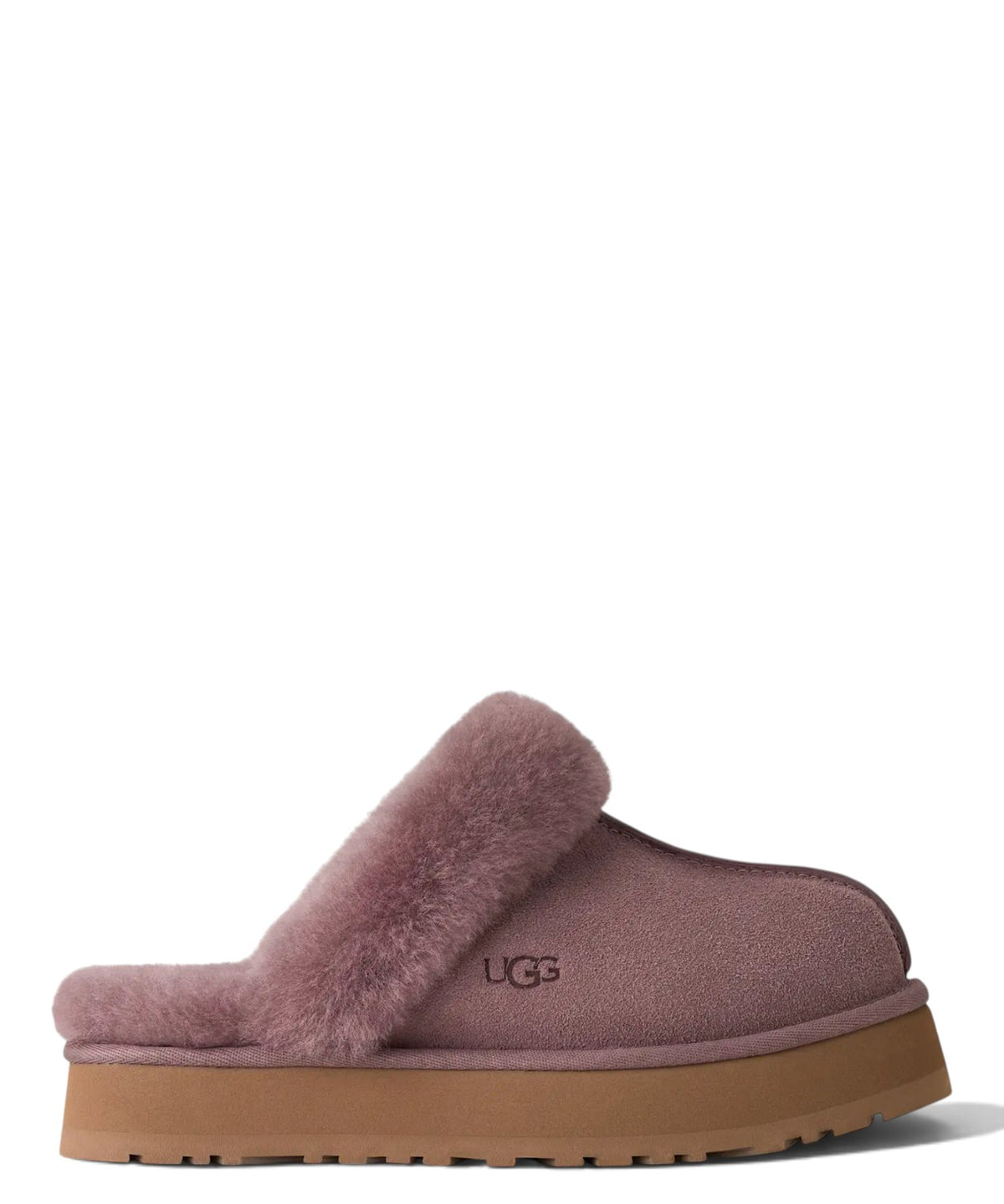 Ciabatte UGG Disquette in Camoscio e Montone con Platform