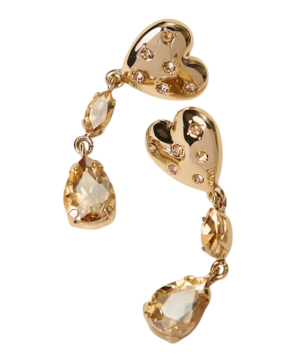 Twinset Orecchini a Cuore con Pendenti Strass per Donna