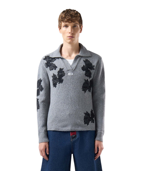 Polo GCDS Ricamata in Soft Wool con Fiori