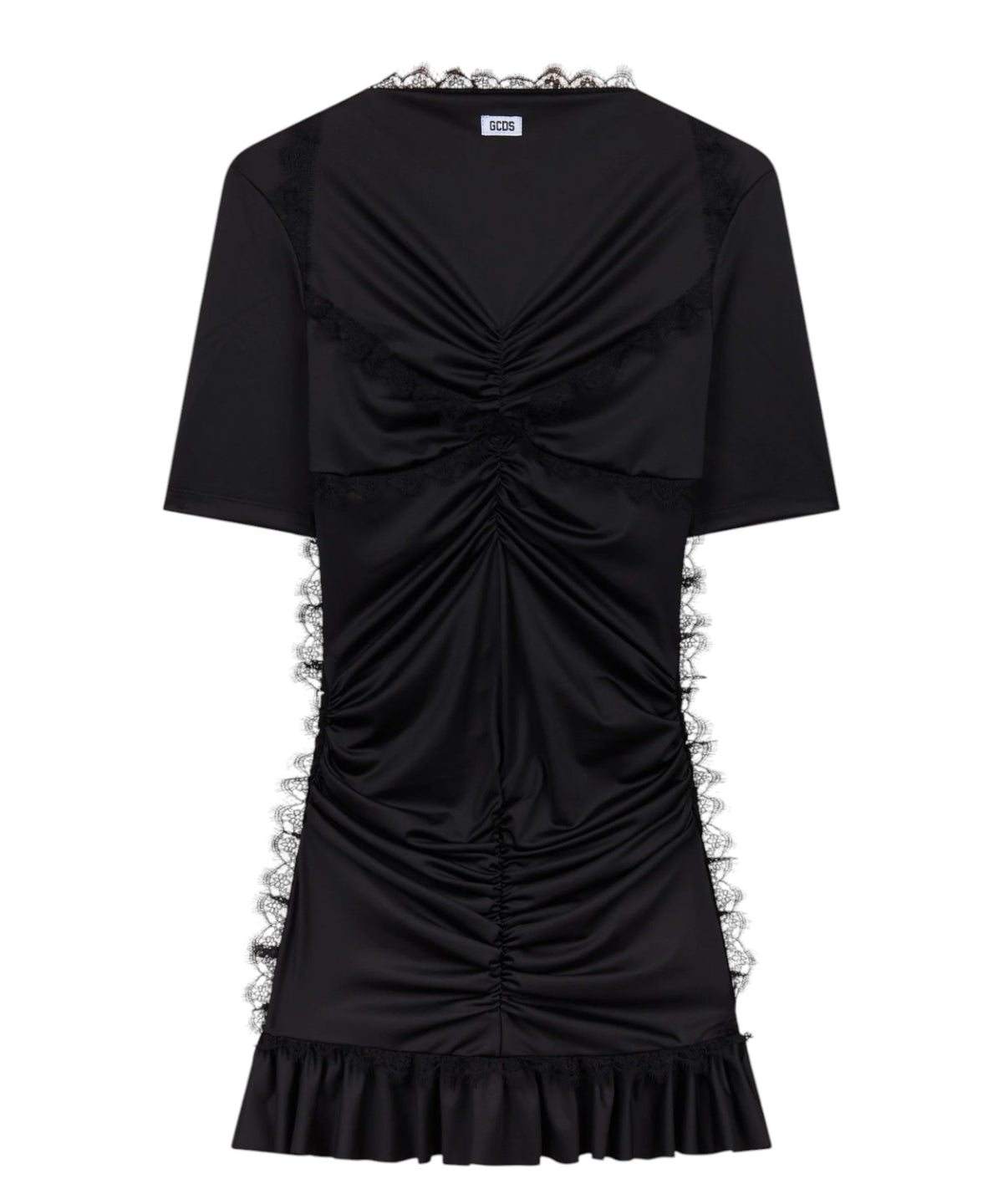 Abito Corto Donna Slim Fit con Inserti in Pizzo