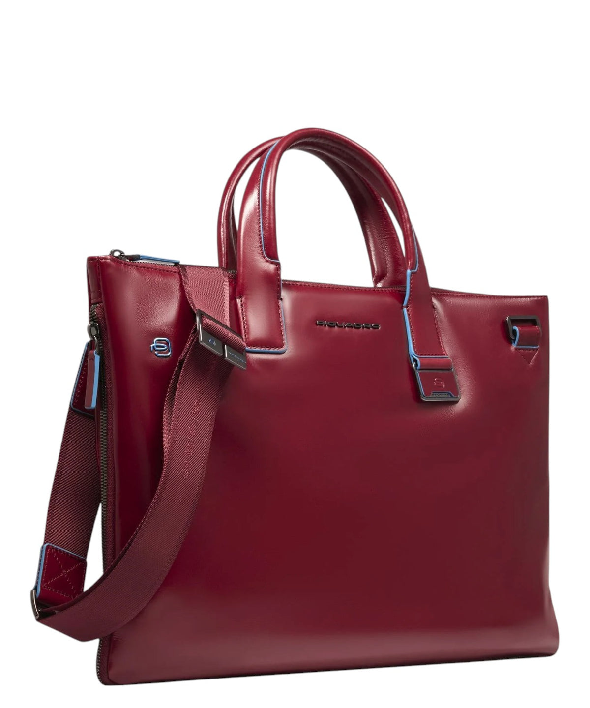 Uitbreidbare Piquadro-laptoptas van leer voor 15,6"
