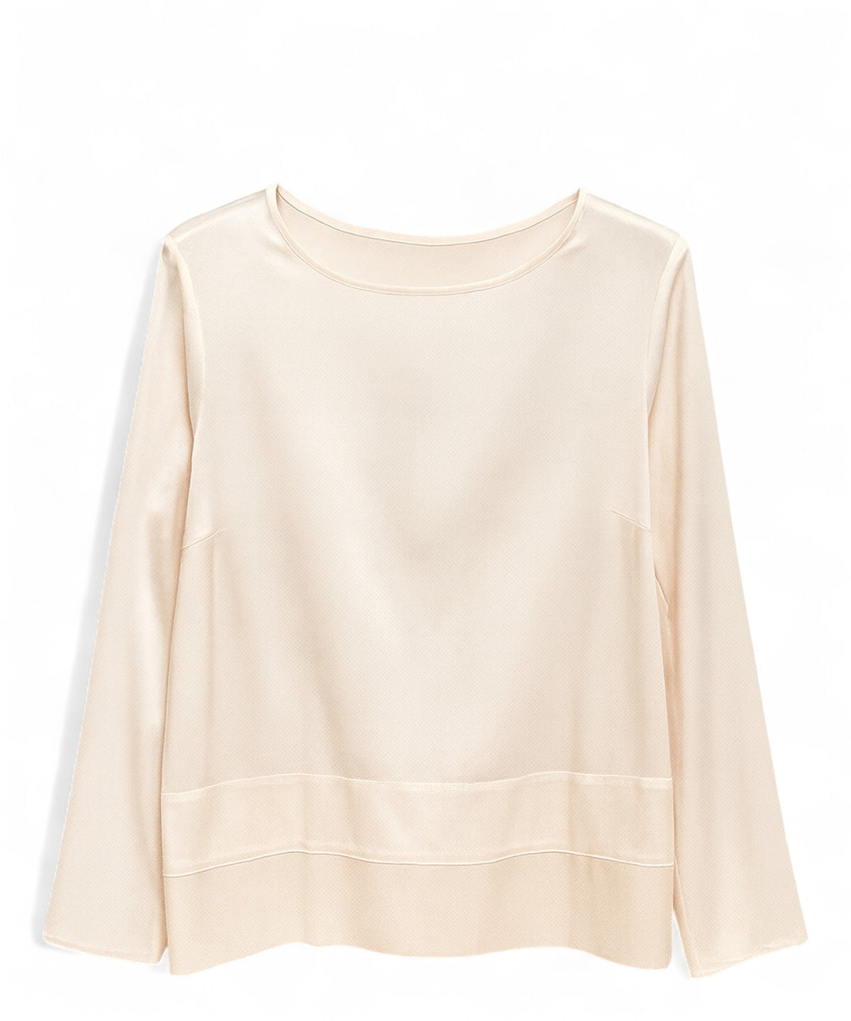 Blubianco Blusa in Satin a Maniche Lunghe