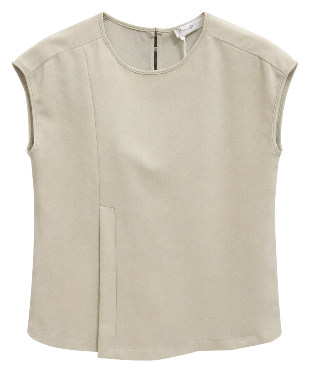 Top Blubianco senza Maniche con Pinces