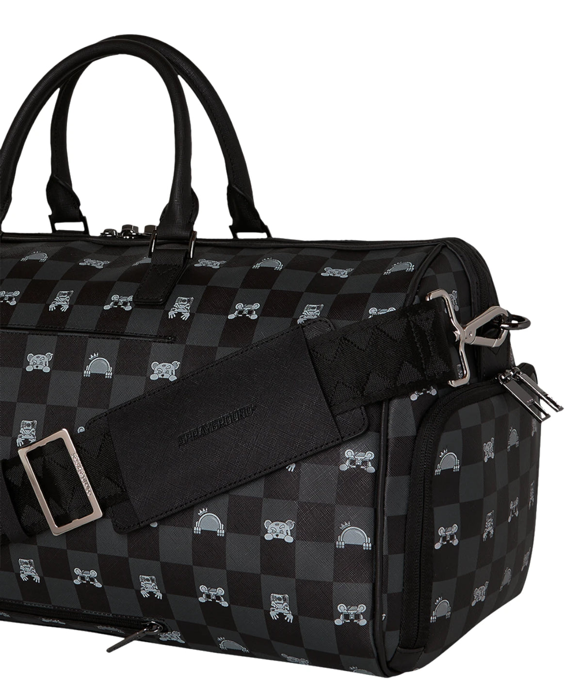 Borsone Sprayground Grigio Peeking Character Check