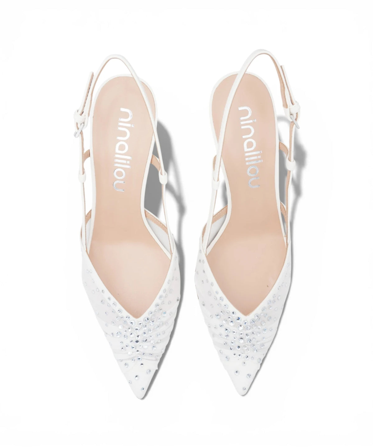 NINALILOU Décolleté Slingback Amy 757C con Strass per Cerimonia