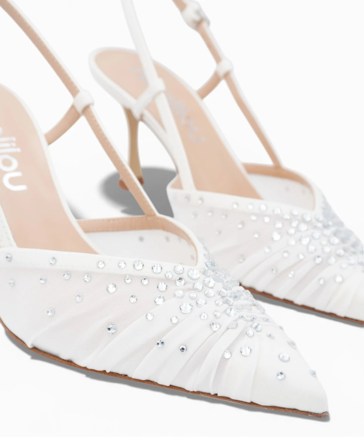 NINALILOU Décolleté Slingback Amy 757C con Strass per Cerimonia