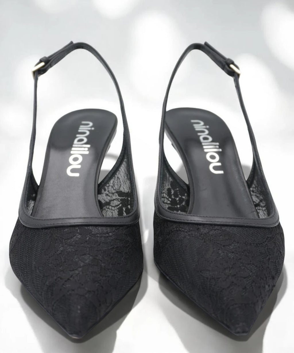 Décolleté Slingback Ninalilou Amy 757C in Nappa Nera