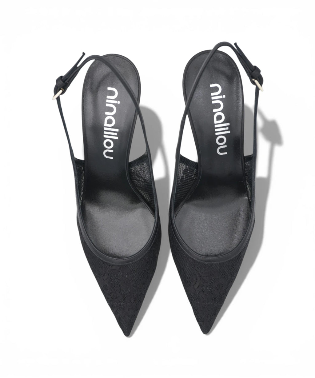 Décolleté Slingback Ninalilou Amy 757C in Nappa Nera