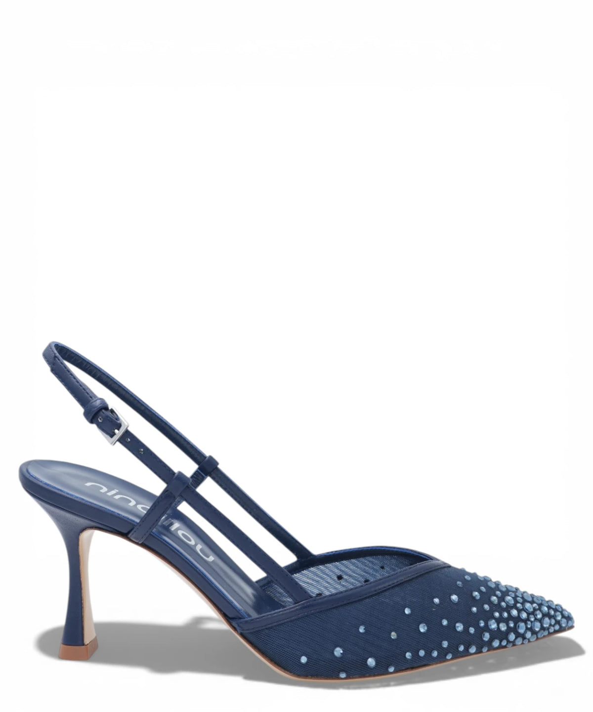 NINALILOU Slingback Amy 757C in Nappa Blu Navy con Strass