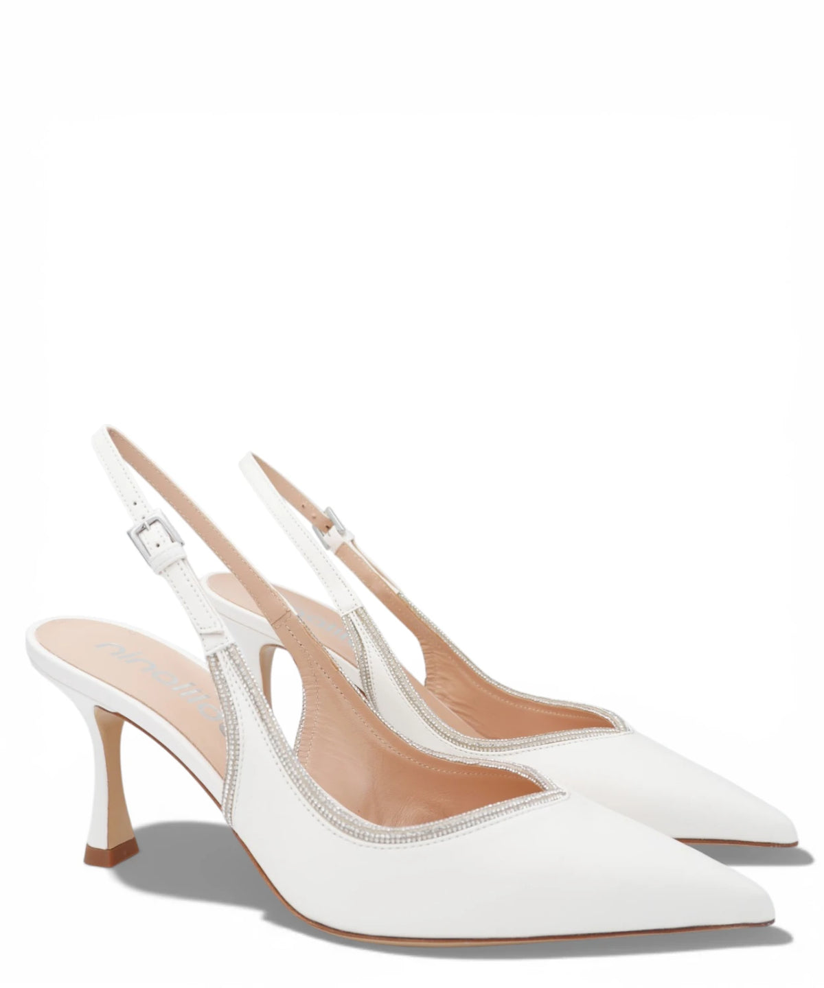 NINALILOU Slingback avorio con strass - Scarpe Cerimonia Eleganti