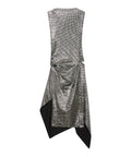 GCDS Abito Midi Elegante in Sparkling Jersey Asimmetrico