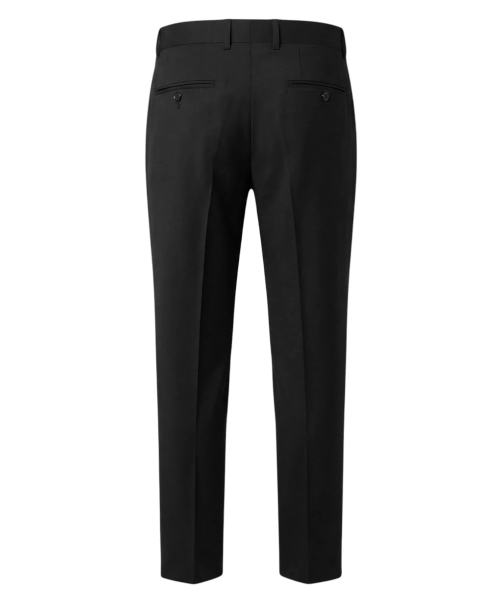 MANUEL RITZ Abito Smoking Uomo Nero Collo Sciallato in Lana Stretch