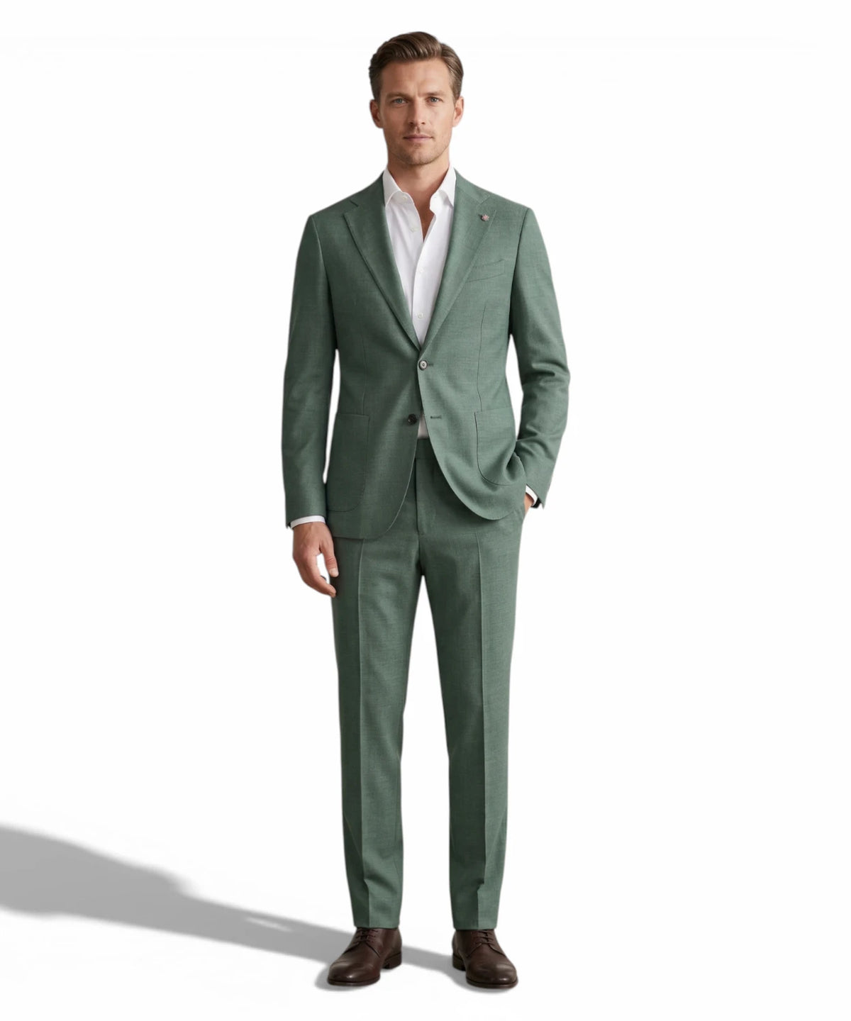 BHARNABA Abito Verde Modello Arno Slim Fit per Uomo