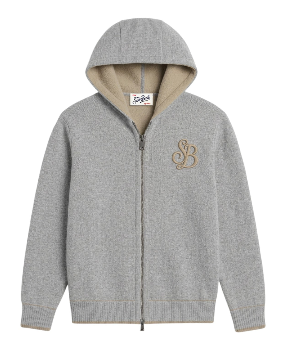 Felpa MC2 Saint Barth Legacy con Zip e Cappuccio in Maglia