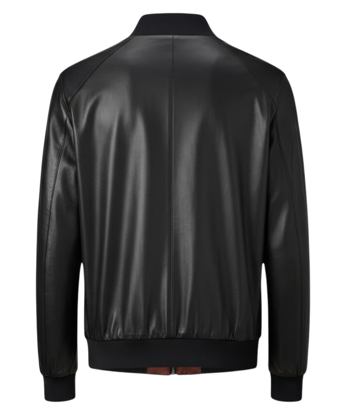 Giubbotto Uomo Pelle Nera Gallotti con Zip e Collo Bomber