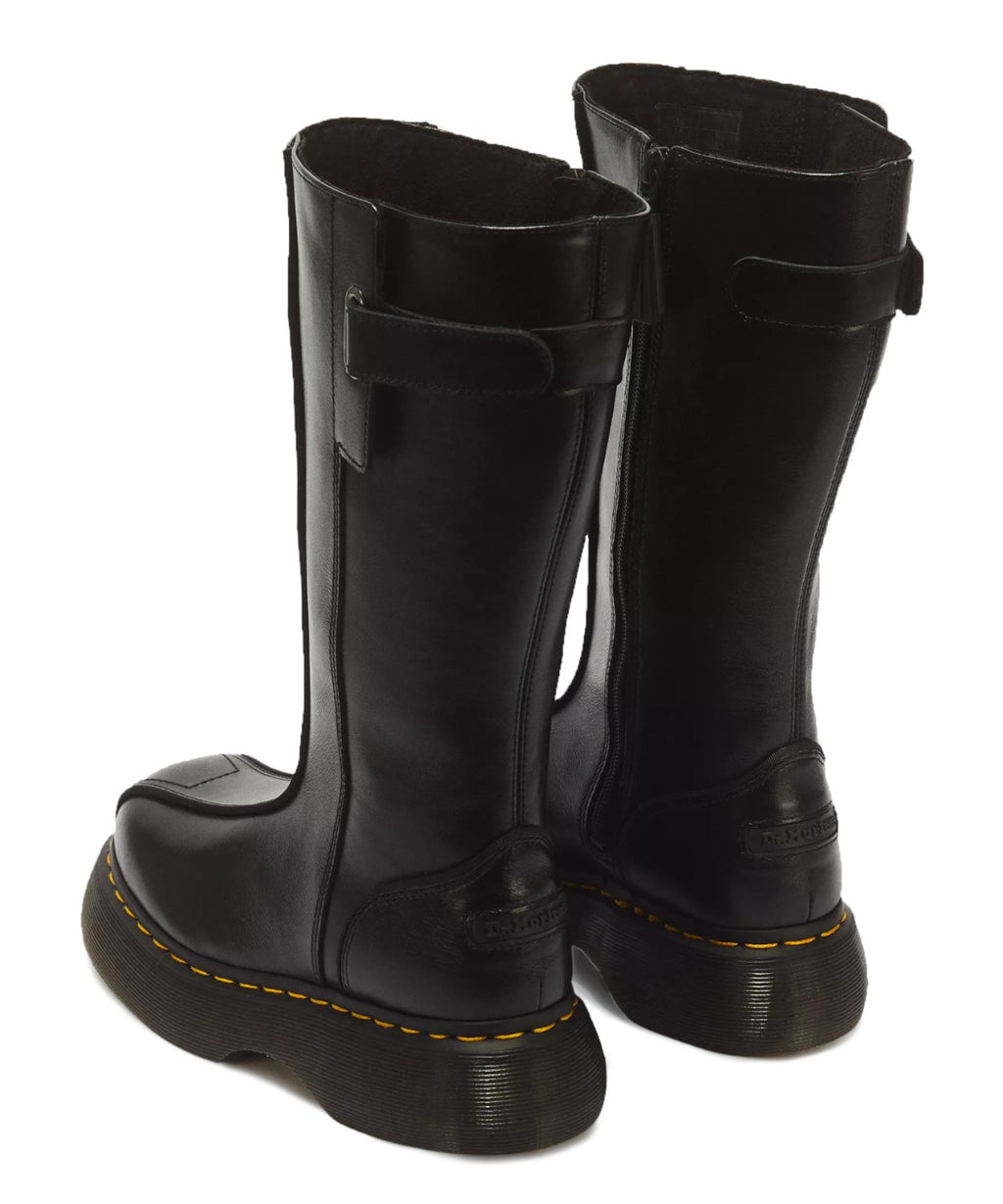 Stivali Donna Dr. Martens Buzz Hi in Pelle Milled Gloss con Platform