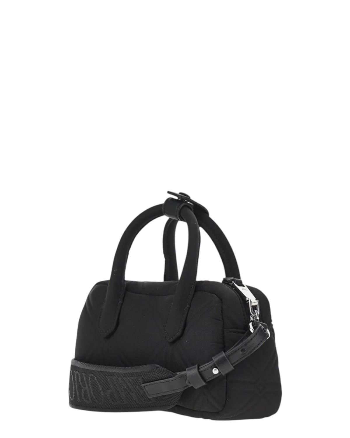 Emporio Armani Mini Borsa Bauletto Donna in Nylon Trapuntato con Tracolla in Pelle