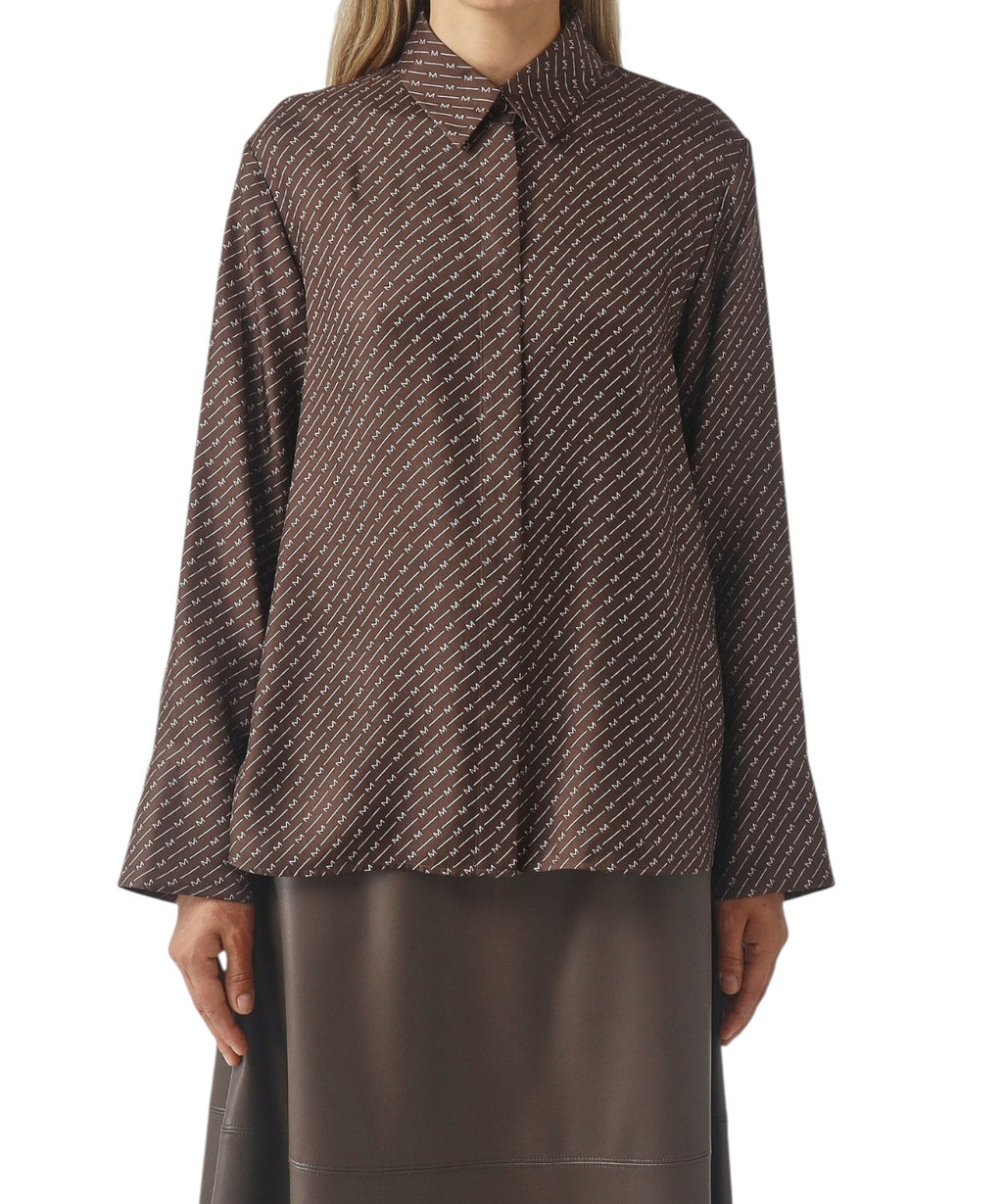 Camicia MM Max Mara Farea in seta con stampa all over