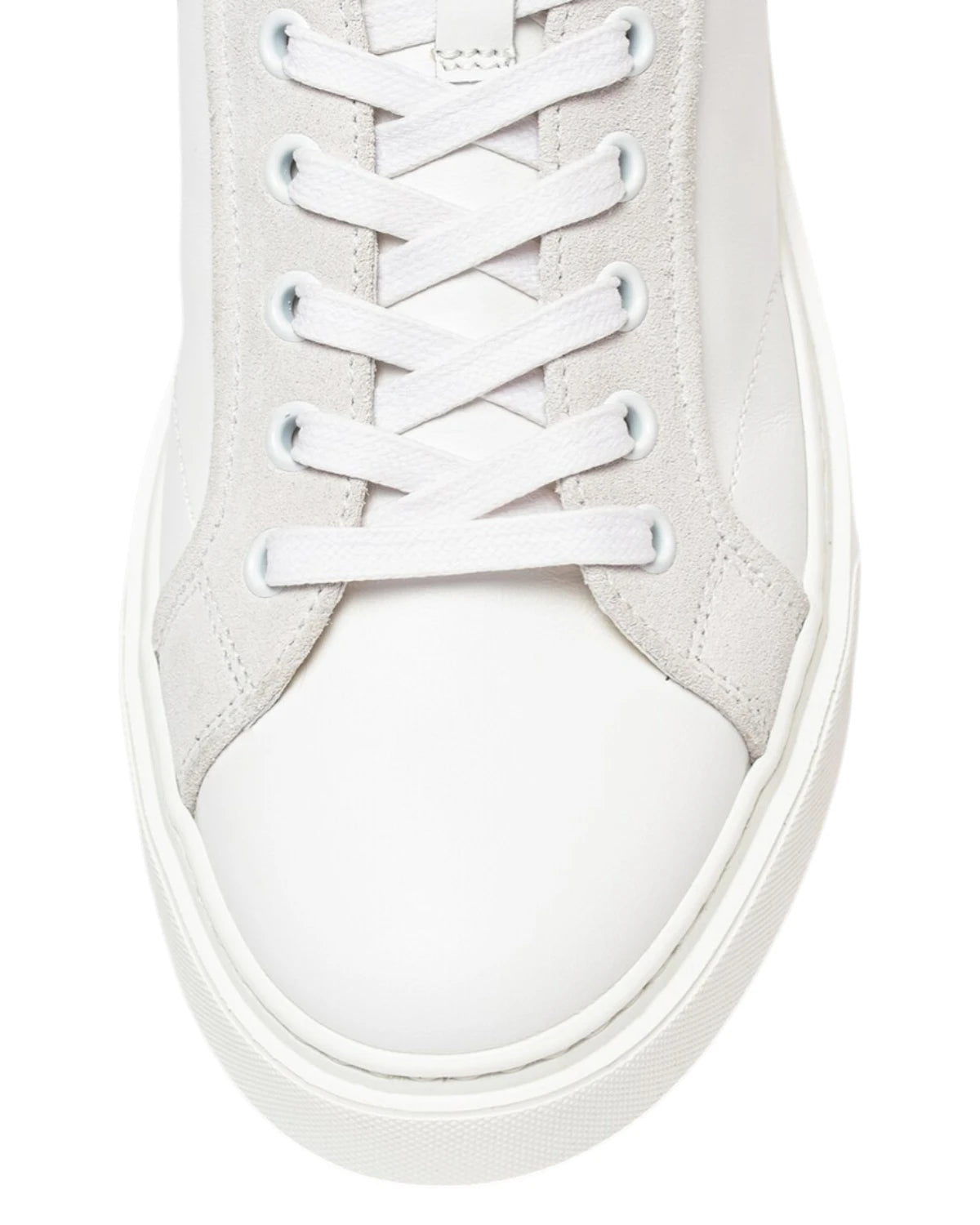 Woolrich Sneakers Donna High Top in Pelle Bianca e Tessuto Beige con Zip Laterale