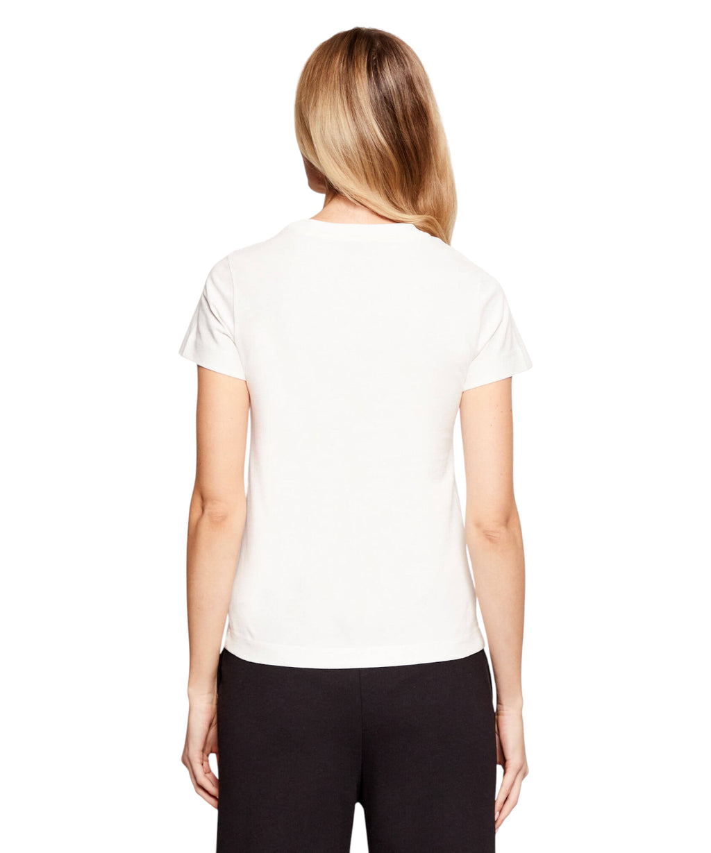 T-Shirt PINKO cotone Bussolotto con logo ricamato